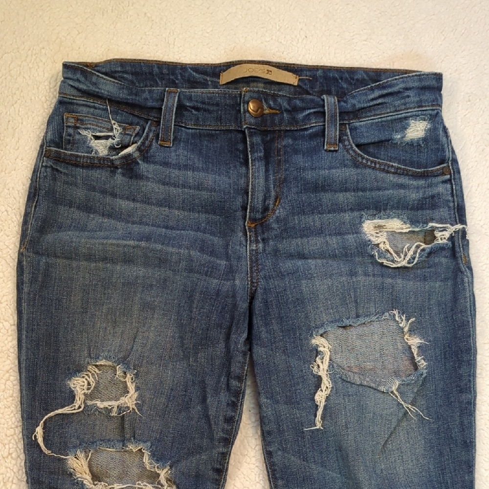 Joe's Jeans Ripped Dark Blue Skinny Jeans - Picture 4 of 8